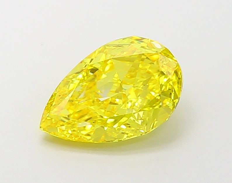Loose Diamond - PEAR 2.35ct Fancy Vivid Yellow VVS2: Loose Diamond - PEAR 2.35ct Fancy Vivid Yellow VVS2 Source: This is a real non-mined Diamond that has been grown in a lab Shape: PEAR Carats: 2.35 Color: Fancy Vivid Yellow Certification: IGI Video: