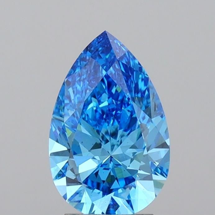 Loose Diamond - PEAR 3.01ct Fancy Vivid Blue VS2: Loose Diamond - PEAR 3.01ct Fancy Vivid Blue VS2 Source: This is a real non-mined Diamond that has been grown in a lab Shape: PEAR Carats: 3.01 Color: Fancy Vivid Blue Certification: IGI Video: