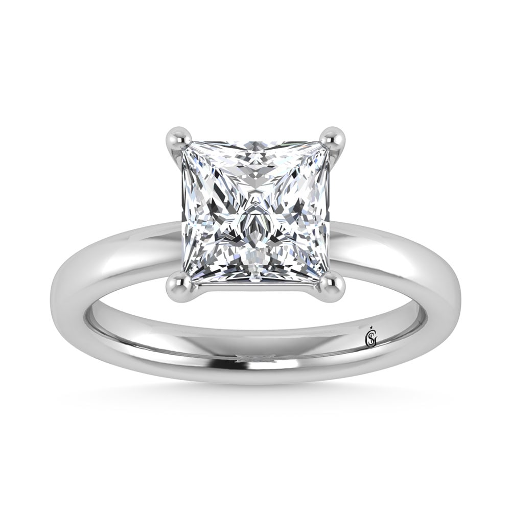 14K White Gold Lab Grown Diamond 1 1/2 Ct.Tw. IGI Certified Princess Shape Solitaire (Available from: 14K White Gold Lab Grown Diamond 1 1/2 Ct.Tw. IGI Certified Princess Shape Solitaire (Available from 1CT to 7CT) Elegant, minimal, and made to shine. Our solitaire diamond ring features a brilliant si
