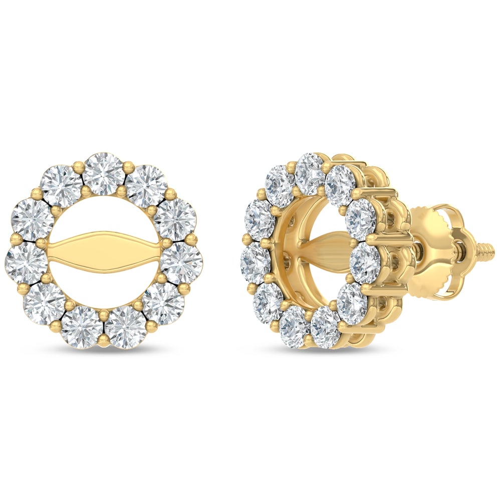 14K Yellow Gold Lab Grown Diamond 3/4 Ct.Tw. Jacket Earrings: 14K Yellow Gold Lab Grown Diamond 3/4 Ct.Tw. Jacket Earrings Radiant 14K yellow gold jacket earrings featuring lab-grown diamonds totaling 3/4 carat total weight, perfect for everyday elegance. 14k Ye