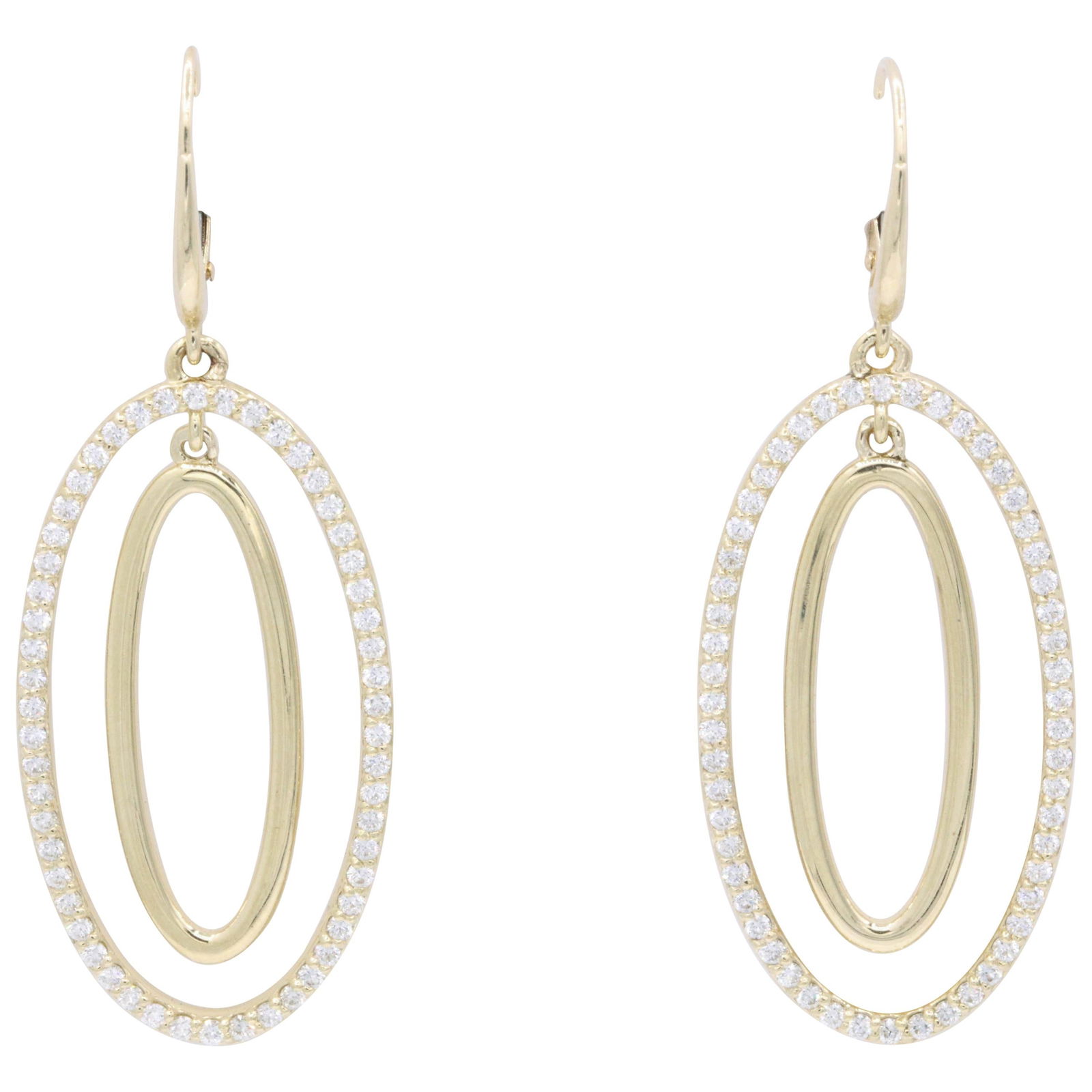 Harbor Diamonds 14k Gold 1.10 Carat Diamond Oval Hoop Earrings: Harbor Diamonds 14k Gold 1.10 Carat Diamond Oval Hoop Earrings Elevate your accessory collection with these stunning Diamond Oval Hoop Earrings, featuring a total of 108 round brilliant diamonds that