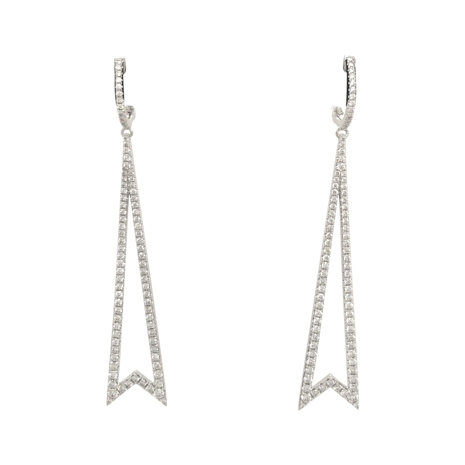 Harbor Diamonds 1.78 Carat Round Brilliant Drop Earrings in 18K White Gold: Harbor Diamonds 1.78 Carat Round Brilliant Drop Earrings in 18K White Gold Elevate your style with these stunning drop earrings crafted from 18K white gold. Each earring features 170 round brilliant d