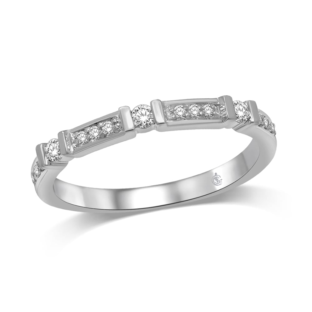 14K White Gold 1/6 Ct.Tw. Diamond Stackable Band: 14K White Gold 1/6 Ct.Tw. Diamond Stackable Band With Sparkle And Shine These Dainty Bands Made Of 14K White Gold. Radiant With 1/6 Ctw Shimmering Diamonds. Give a new look to your engagement ring !!!