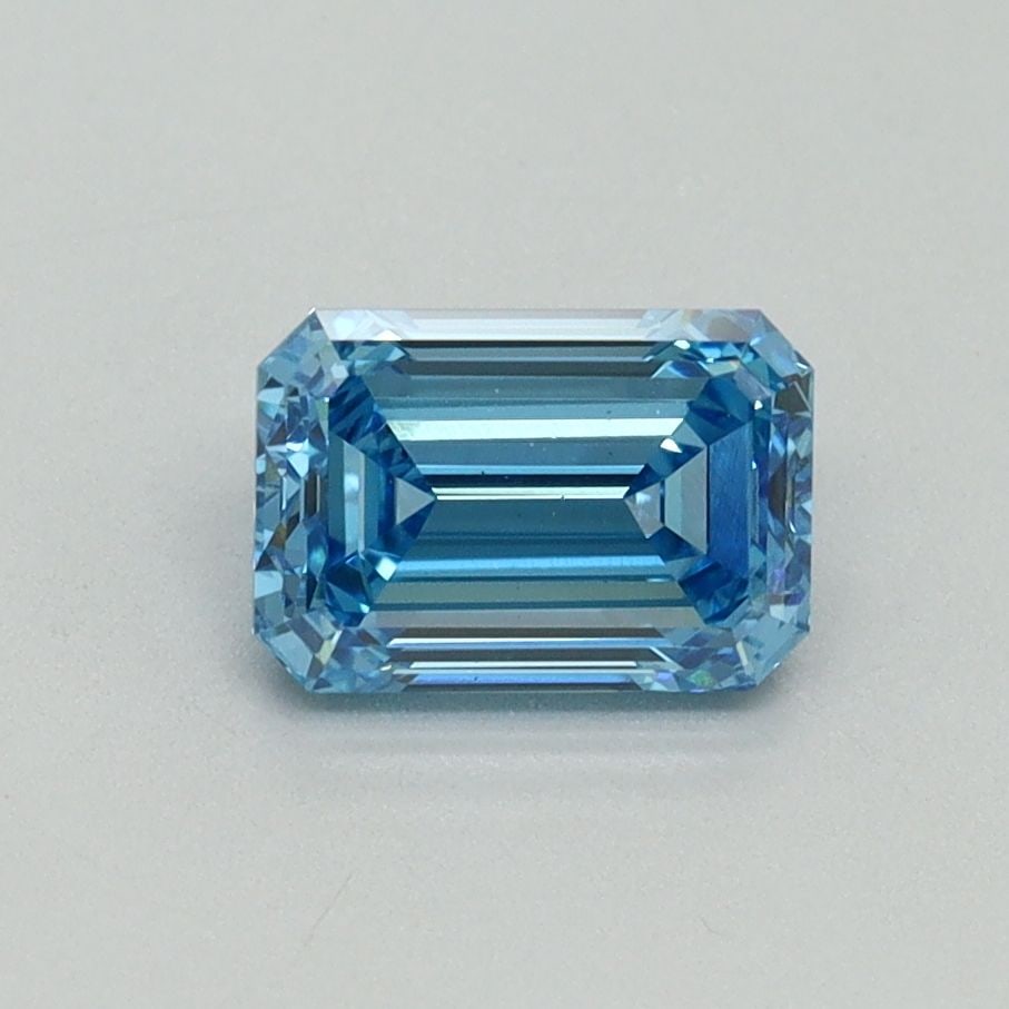 Loose Diamond - EMERALD 1.0ct Fancy Vivid Blue VS2: Loose Diamond - EMERALD 1.0ct Fancy Vivid Blue VS2 Source: This is a real non-mined Diamond that has been grown in a lab Shape: EMERALD Carats: 1.0 Color: Fancy Vivid Blue Certification: IGI Video: