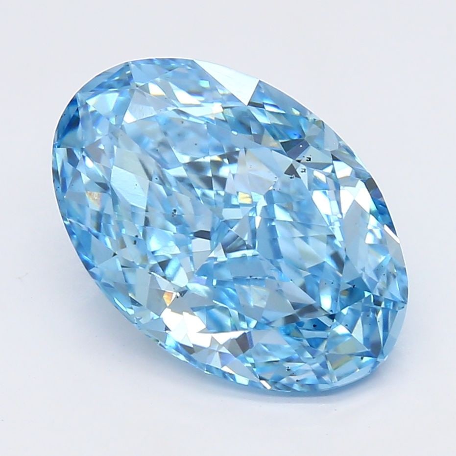 Loose Diamond - OVAL 2.63ct Fancy Vivid Blue SI1: Loose Diamond - OVAL 2.63ct Fancy Vivid Blue SI1 Source: This is a real non-mined Diamond that has been grown in a lab Shape: OVAL Carats: 2.63 Color: Fancy Vivid Blue Certification: NONE Video: