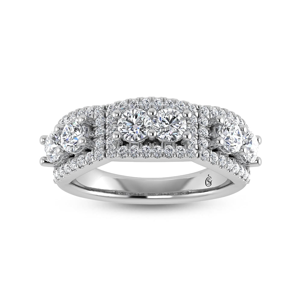 14K White Gold Diamond 1 1/3 Ct.Tw. Fashion Ring: 14K White Gold Diamond 1 1/3 Ct.Tw. Fashion Ring 14k White Gold Stone Color: G-h Stone Clarity: Si2 Each ring is presented in standard size 6.5. Complimentary resizing is available between sizes 510 (