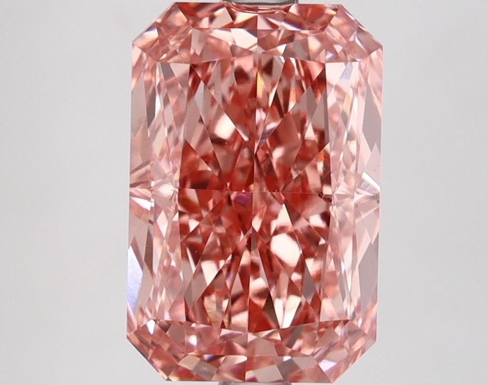 Loose Diamond - RADIANT 3.56ct Fancy Vivid Pink VS2: Loose Diamond - RADIANT 3.56ct Fancy Vivid Pink VS2 Source: This is a real non-mined Diamond that has been grown in a lab Shape: RADIANT Carats: 3.56 Color: Fancy Vivid Pink Certification: IGI Video: