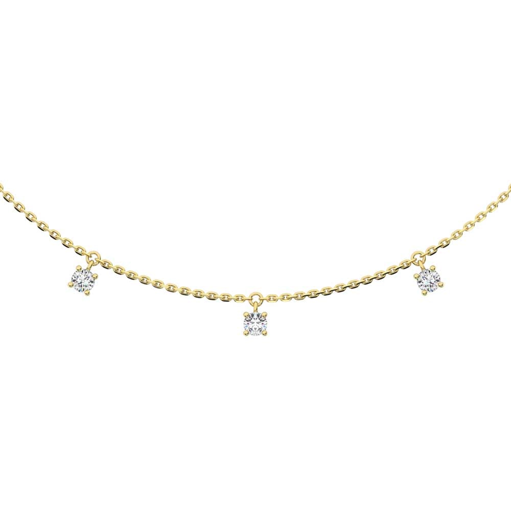 14K Yellow Gold Lab Grown Diamond 1/4 Ct.Tw. 7 Stone Necklace: 14K Yellow Gold Lab Grown Diamond 1/4 Ct.Tw. 7 Stone Necklace This timeless 7-stone necklace features 1/4 CT TW of shimmering lab-grown diamonds set in rich 14K yellow gold. A graceful balance of clas