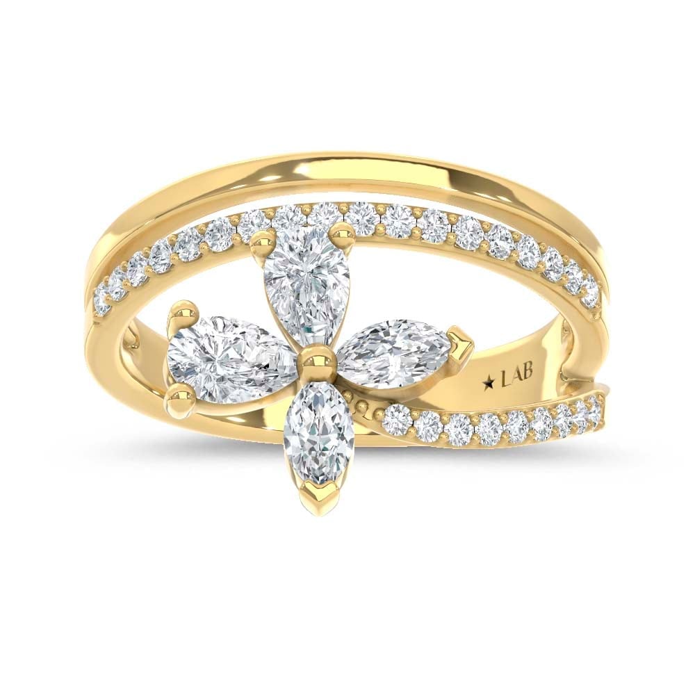 14K Yellow Gold Lab Grown Diamond 3/4 Ct.Tw. Fashion Ring: 14K Yellow Gold Lab Grown Diamond 3/4 Ct.Tw. Fashion Ring Crafted in classic 14K Yellow Gold, this fashion ring showcases lab grown diamonds totaling 3/4 Ct.Tw., offering timeless sophistication and s