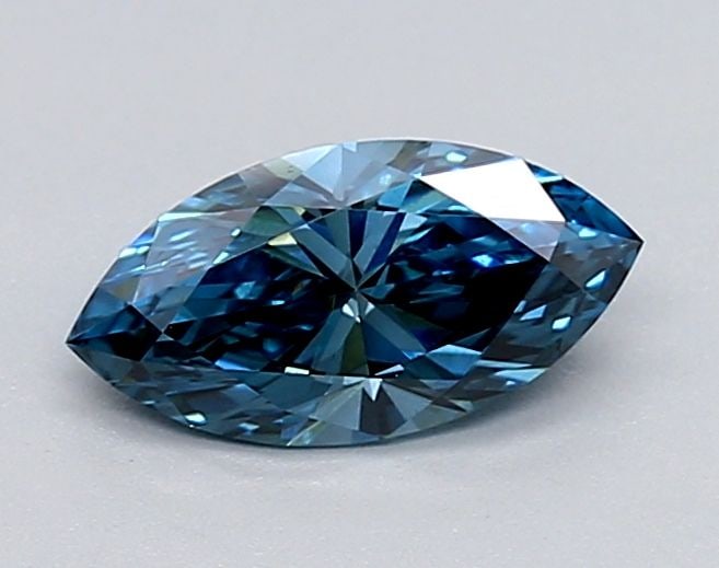 Loose Diamond - MARQUISE 0.56ct Fancy Vivid Blue VS1: Loose Diamond - MARQUISE 0.56ct Fancy Vivid Blue VS1 Source: This is a real non-mined Diamond that has been grown in a lab Shape: MARQUISE Carats: 0.56 Color: Fancy Vivid Blue Certification: IGI Video