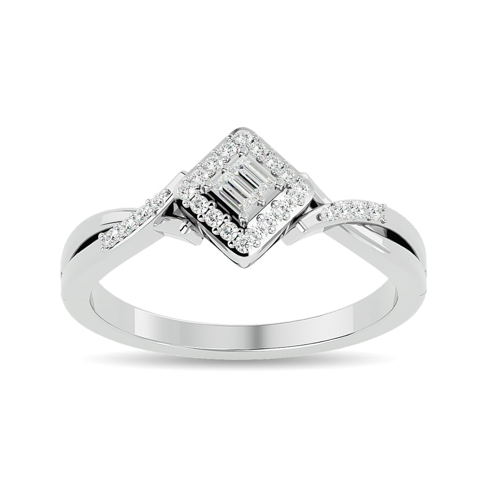 Diamond 1/6 Ct.tw Promise Ring in 10K White Gold: Diamond 1/6 Ct.tw Promise Ring in 10K White Gold 10k White Gold Stone Color: Gh Stone Clarity: Si1 Each ring is presented in standard size 6.5. Complimentary resizing is available between sizes 510 (i