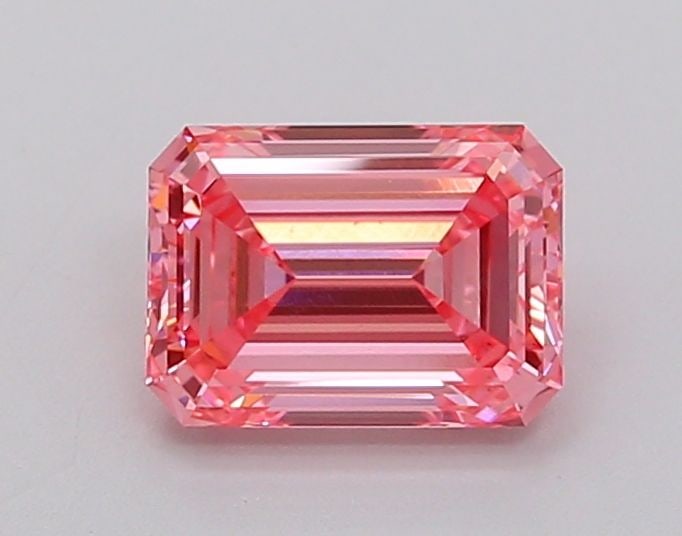 Loose Diamond - EMERALD 1.25ct Fancy Vivid Pink VS2: Loose Diamond - EMERALD 1.25ct Fancy Vivid Pink VS2 Source: This is a real non-mined Diamond that has been grown in a lab Shape: EMERALD Carats: 1.25 Color: Fancy Vivid Pink Certification: IGI Video: