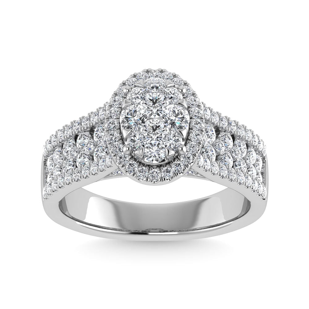 Diamond 1 1/3 Ct.Tw. Engagement Ring in 14K White Gold: Diamond 1 1/3 Ct.Tw. Engagement Ring in 14K White Gold 14k White Gold Stone Color: G-h Stone Clarity: Si2 Each ring is presented in standard size 6.5. Complimentary resizing is available between sizes