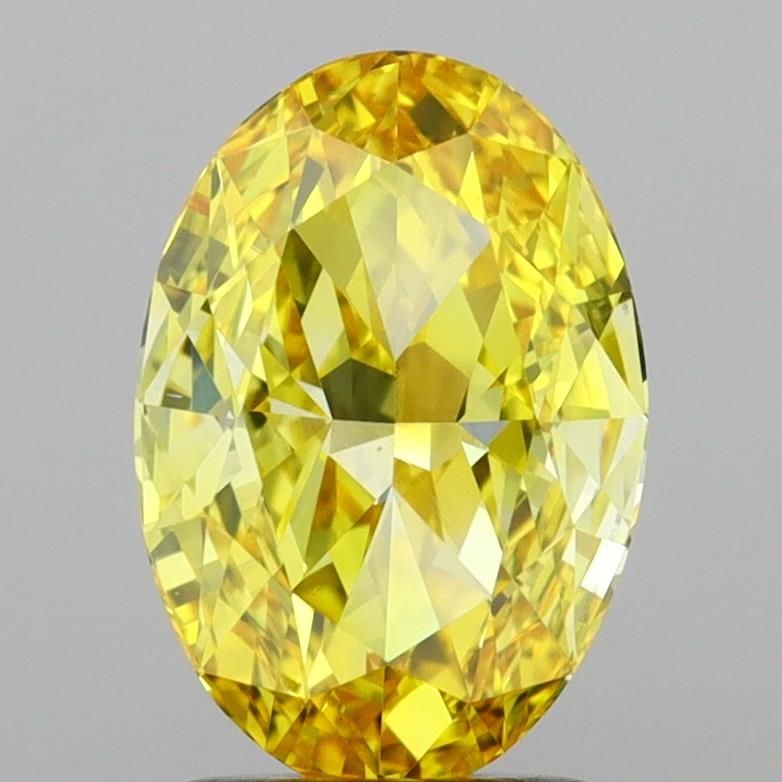 Loose Diamond - OVAL 2.01ct Fancy Vivid Yellow VS2: Loose Diamond - OVAL 2.01ct Fancy Vivid Yellow VS2 Source: This is a real non-mined Diamond that has been grown in a lab Shape: OVAL Carats: 2.01 Color: Fancy Vivid Yellow Certification: IGI Video: