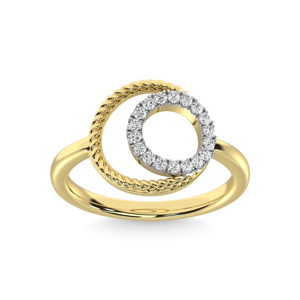 14K Yellow Gold Diamond 1/6 Ct.Tw. Fashion Ring (1 of 4)