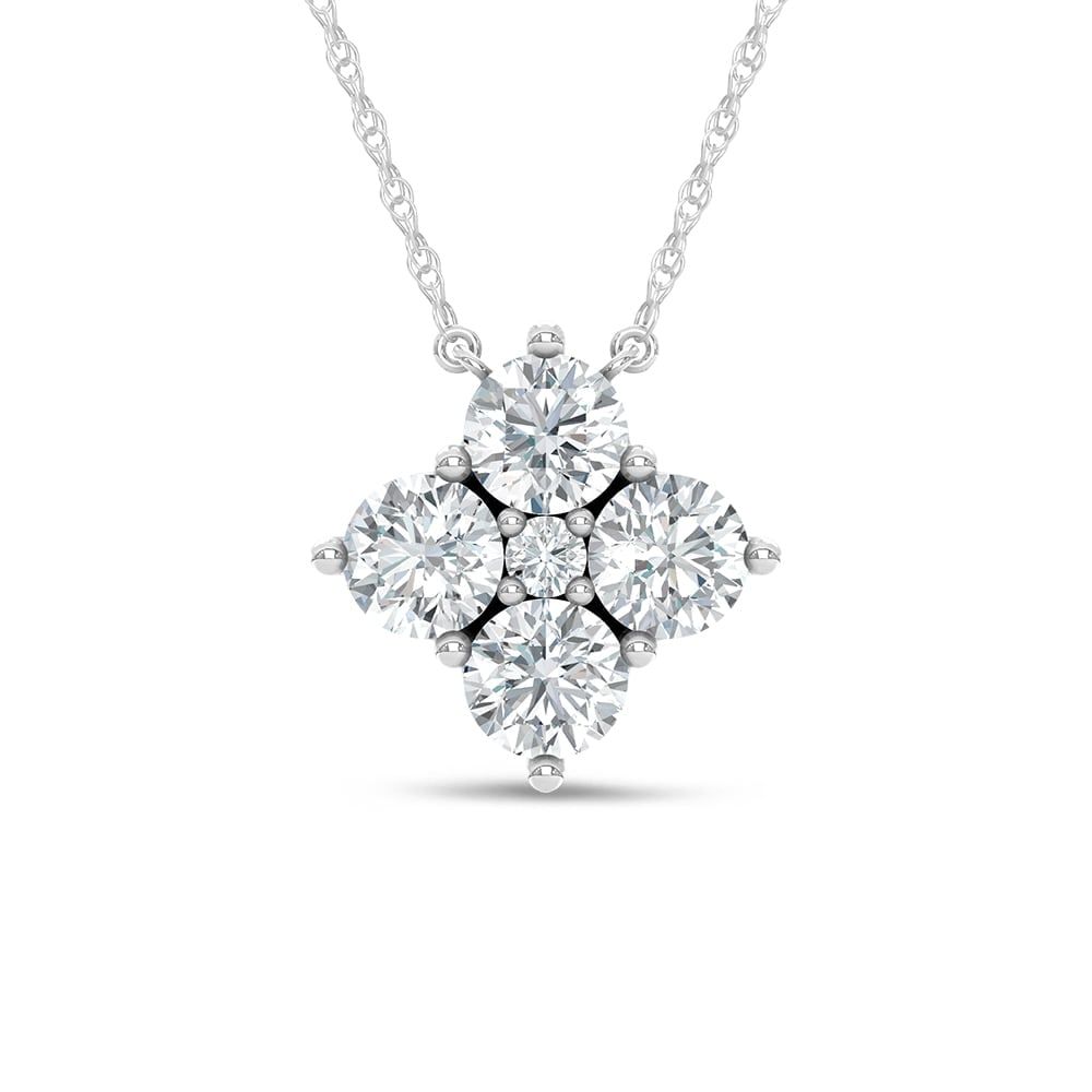 14K White Gold Lab Grown Diamond 1 5/8 Ct.Tw. Fashion Necklace: 14K White Gold Lab Grown Diamond 1 5/8 Ct.Tw. Fashion Necklace An elegant expression of contemporary luxury, this 14K white gold fashion necklace features 1 5/8 CT TW of radiant lab-grown diamonds. Pe