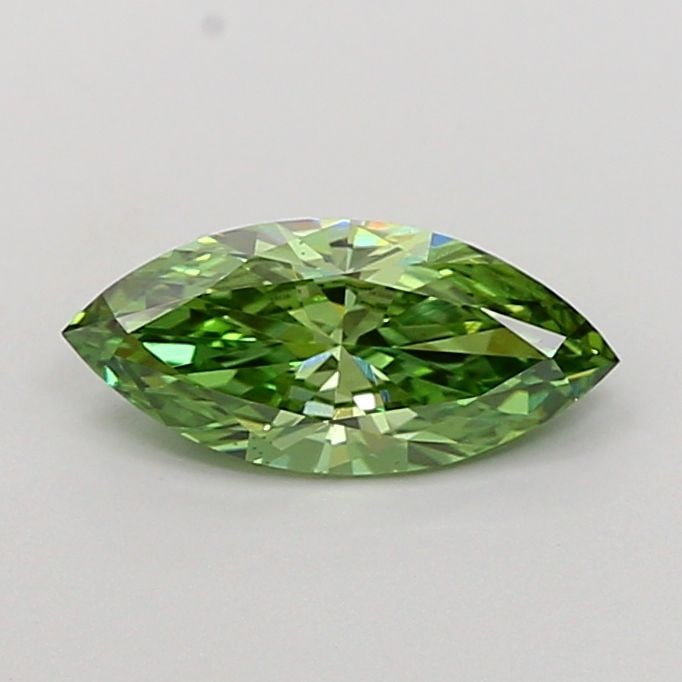 Loose Diamond - MARQUISE 0.78ct Fancy Vivid Green VS2: Loose Diamond - MARQUISE 0.78ct Fancy Vivid Green VS2 Source: This is a real non-mined Diamond that has been grown in a lab Shape: MARQUISE Carats: 0.78 Color: Fancy Vivid Green Certification: IGI Vid