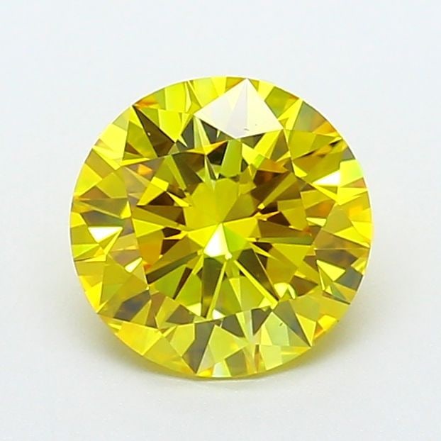 Loose Diamond - ROUND 1.74ct Fancy Vivid Yellow VVS2: Loose Diamond - ROUND 1.74ct Fancy Vivid Yellow VVS2 Source: This is a real non-mined Diamond that has been grown in a lab Shape: ROUND Carats: 1.74 Color: Fancy Vivid Yellow Certification: IGI Video: