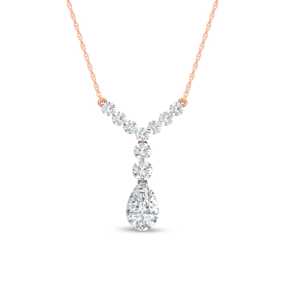 14K Rose Gold Lab Grown Diamond 1 5/8 Ct.Tw. Fashion Necklace: 14K Rose Gold Lab Grown Diamond 1 5/8 Ct.Tw. Fashion Necklace Add a touch of elegance to any outfit with this 14K Rose gold fashion necklace, featuring 1 5/8 carats total weight of sparkling lab-grown