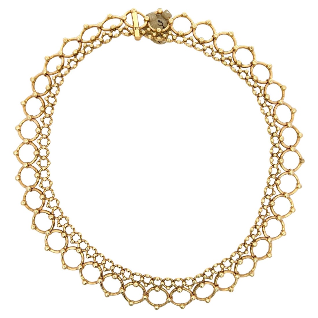 Tiffany & Co Double Row Graduated Link Necklace 18K Yellow Gold 73.9g: Tiffany & Co Double Row Graduated Link Necklace 18K Yellow Gold 73.9g This exquisite necklace from Tiffany & Co. is crafted in luxurious 18k yellow gold, showcasing a contemporary design with a double