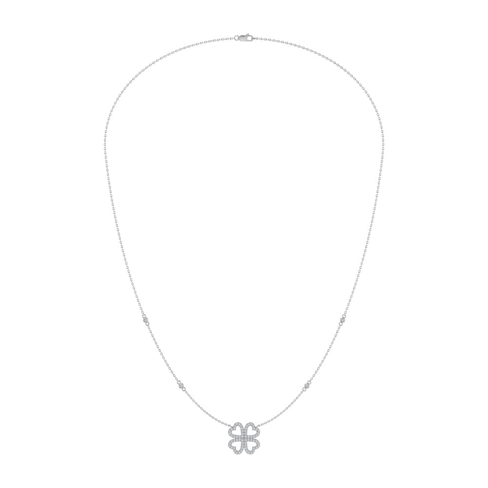 14K White Gold Diamond 1/3 Ct.Tw. Flower Necklace (18 inches): 14K White Gold Diamond 1/3 Ct.Tw. Flower Necklace (18 inches) 14k White Gold Stone Color: G-h Stone Clarity: Si3 Unless otherwise specified, pendants that include a chain are paired with our standard