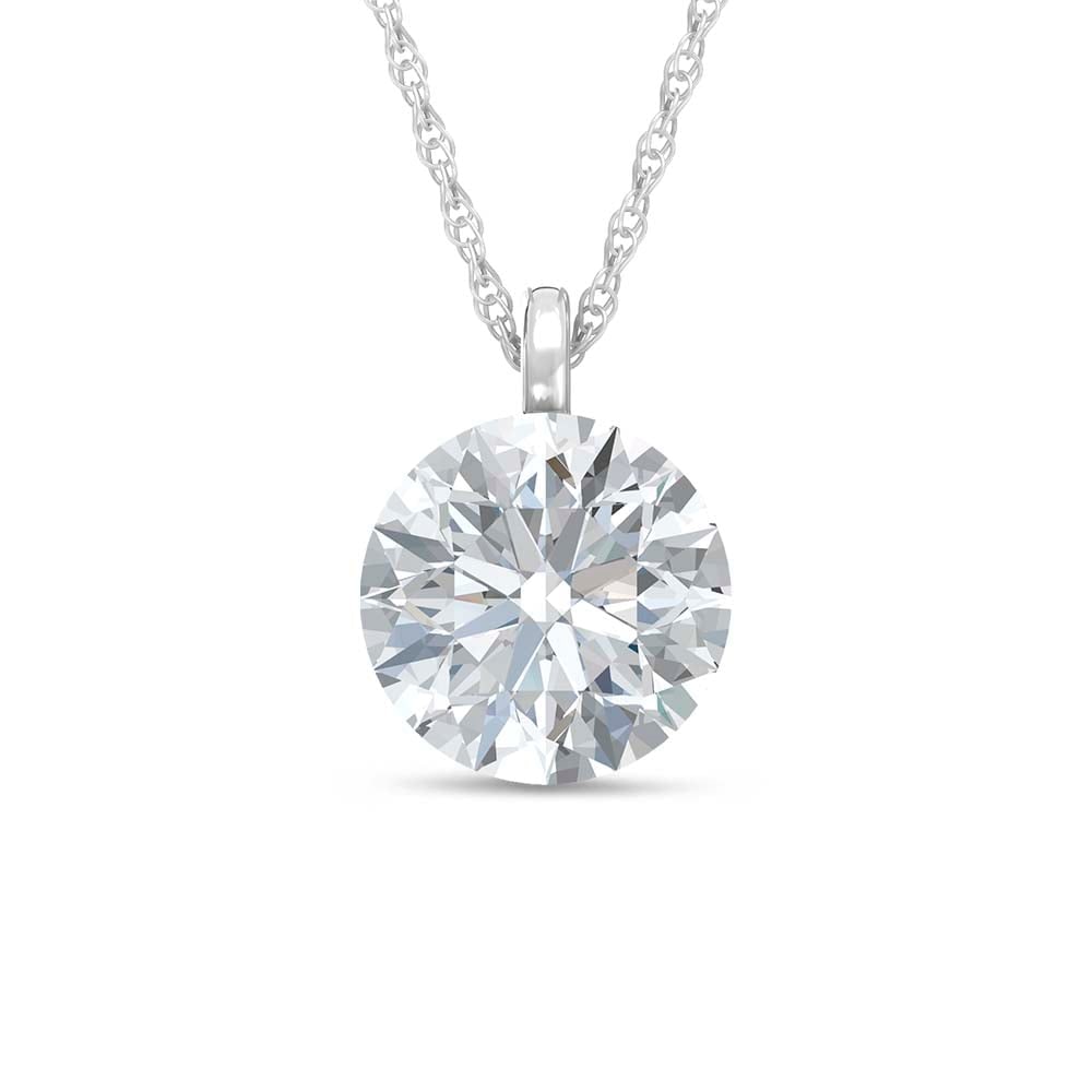 14K White Gold Lab Grown Diamond 1 1/2 Ct.Tw. Float Invisible Solitaire Pendant (1 of 3)
