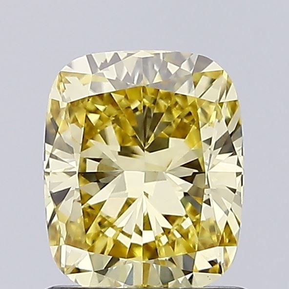 Loose Diamond - CUSHION MODIFIED 1.0ct Fancy Yellow VS1: Loose Diamond - CUSHION MODIFIED 1.0ct Fancy Yellow VS1 Source: This is a real non-mined Diamond that has been grown in a lab Shape: CUSHION MODIFIED Carats: 1.0 Color: Fancy Yellow Certification: