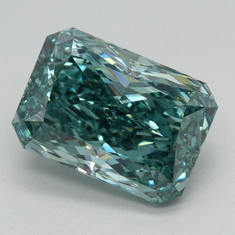 Loose Diamond - RADIANT 2.43ct Fancy Vivid Blueish Green VS1 (1 of 1)