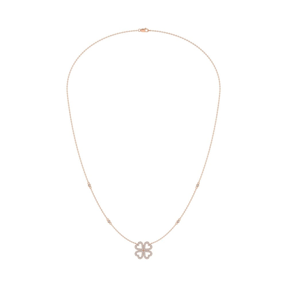14K Rose Gold Diamond 1/3 Ct.Tw. Flower Necklace (18 inches): 14K Rose Gold Diamond 1/3 Ct.Tw. Flower Necklace (18 inches) 14k Rose Gold Stone Color: G-h Stone Clarity: Si3 Unless otherwise specified, pendants that include a chain are paired with our standard 18