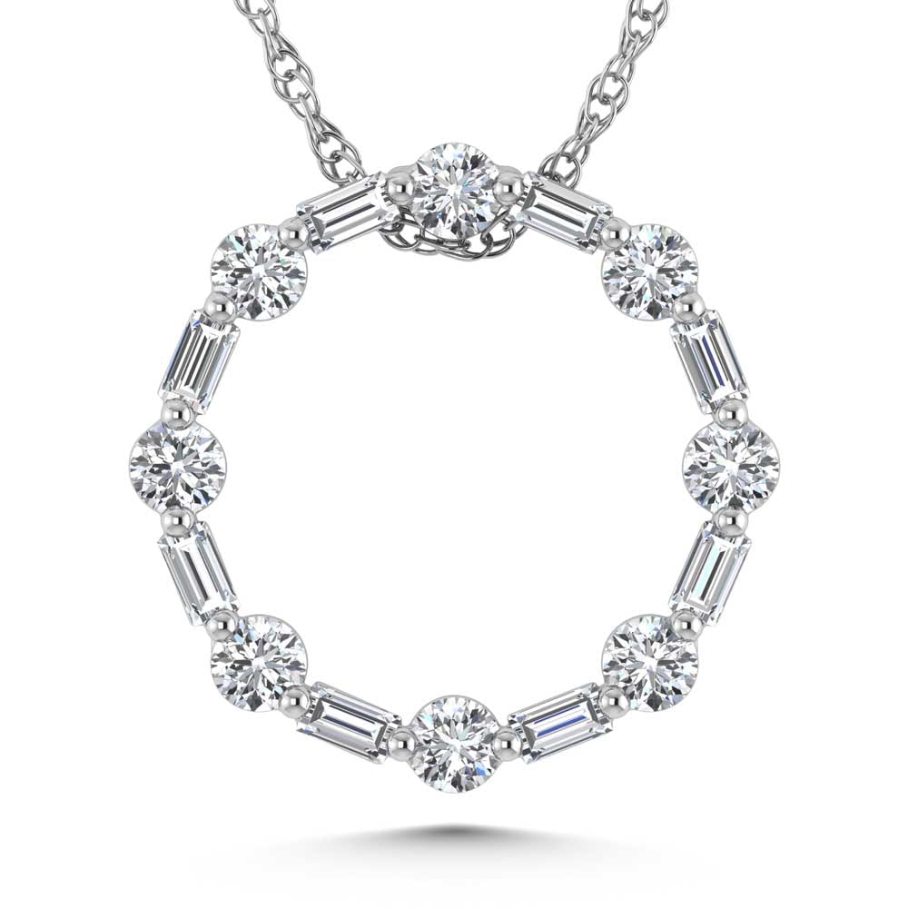 14K White GoldDiamond 5/8 Ct.Tw. Fashion Pendant: 14K White GoldDiamond 5/8 Ct.Tw. Fashion Pendant 14k White Gold Stone Color: G-h Stone Clarity: Si Unless otherwise specified, pendants that include a chain are paired with our standard 18-inch length