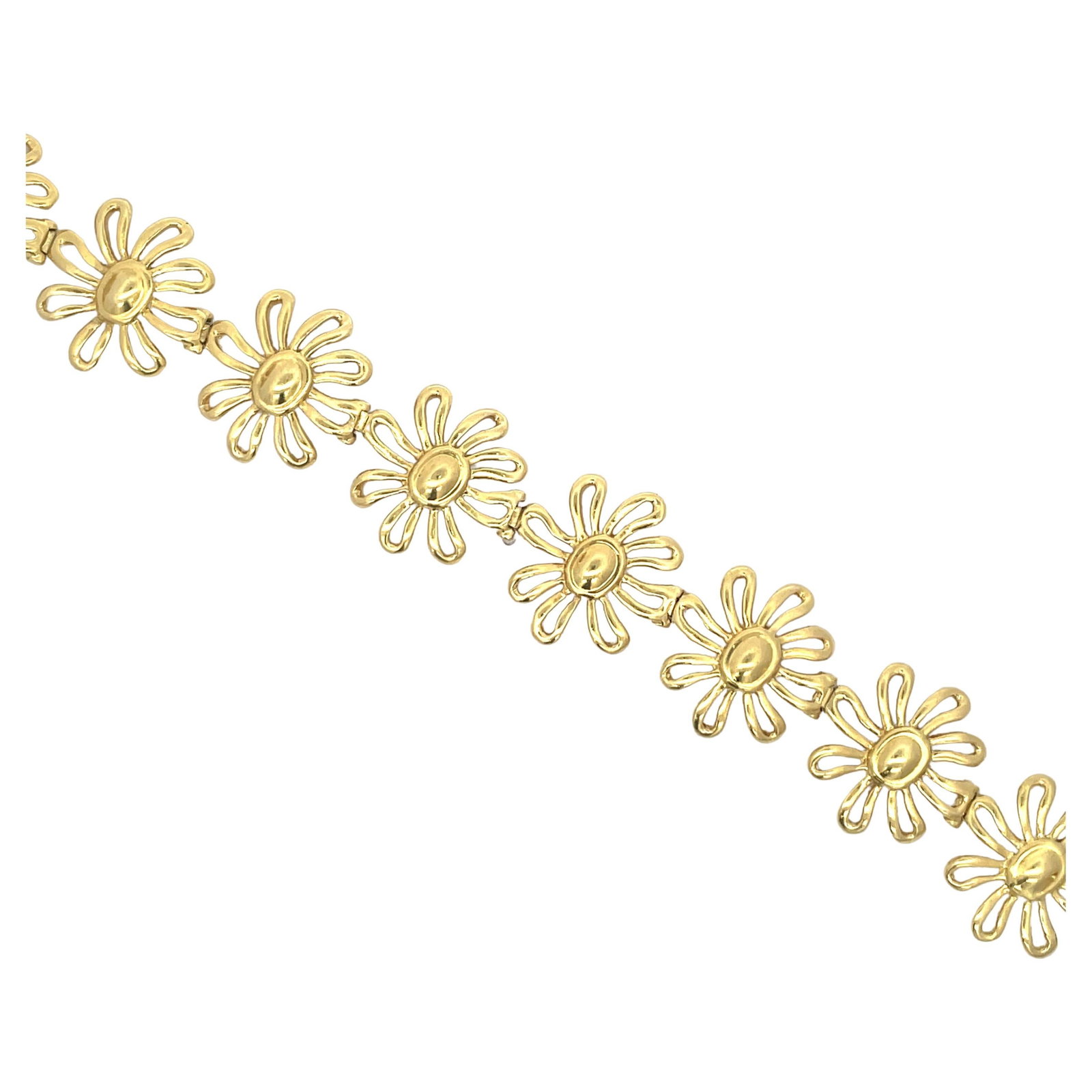 Tiffany & Co. Paloma Picasso Daisy Bracelet 18K Yellow Gold 34.6g: Tiffany & Co. Paloma Picasso Daisy Bracelet 18K Yellow Gold 34.6g This exquisite Tiffany & Co. Paloma Picasso Daisy Bracelet is a stunning piece crafted from 18 karat yellow gold. Featuring a delightf