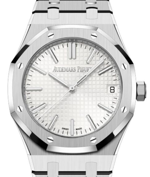 Audemars Piguet Royal Oak 50th Anniversary Silver Dial Ref 15510ST.OO.1320ST.03 2022: Audemars Piguet Royal Oak 50th Anniversary Silver Dial Ref 15510ST.OO.1320ST.03 2022 This Audemars Piguet Royal Oak Selfwinding "50th Anniversary" features a silver dial and is presented on a matching