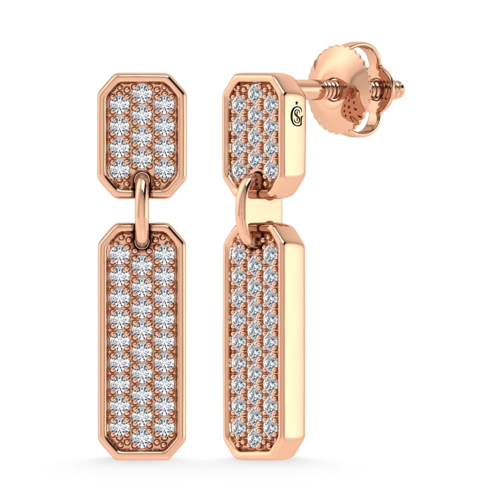 14K Rose Gold Diamond 1/4.Ct. Tw. Fashion Earrings (1 of 2)