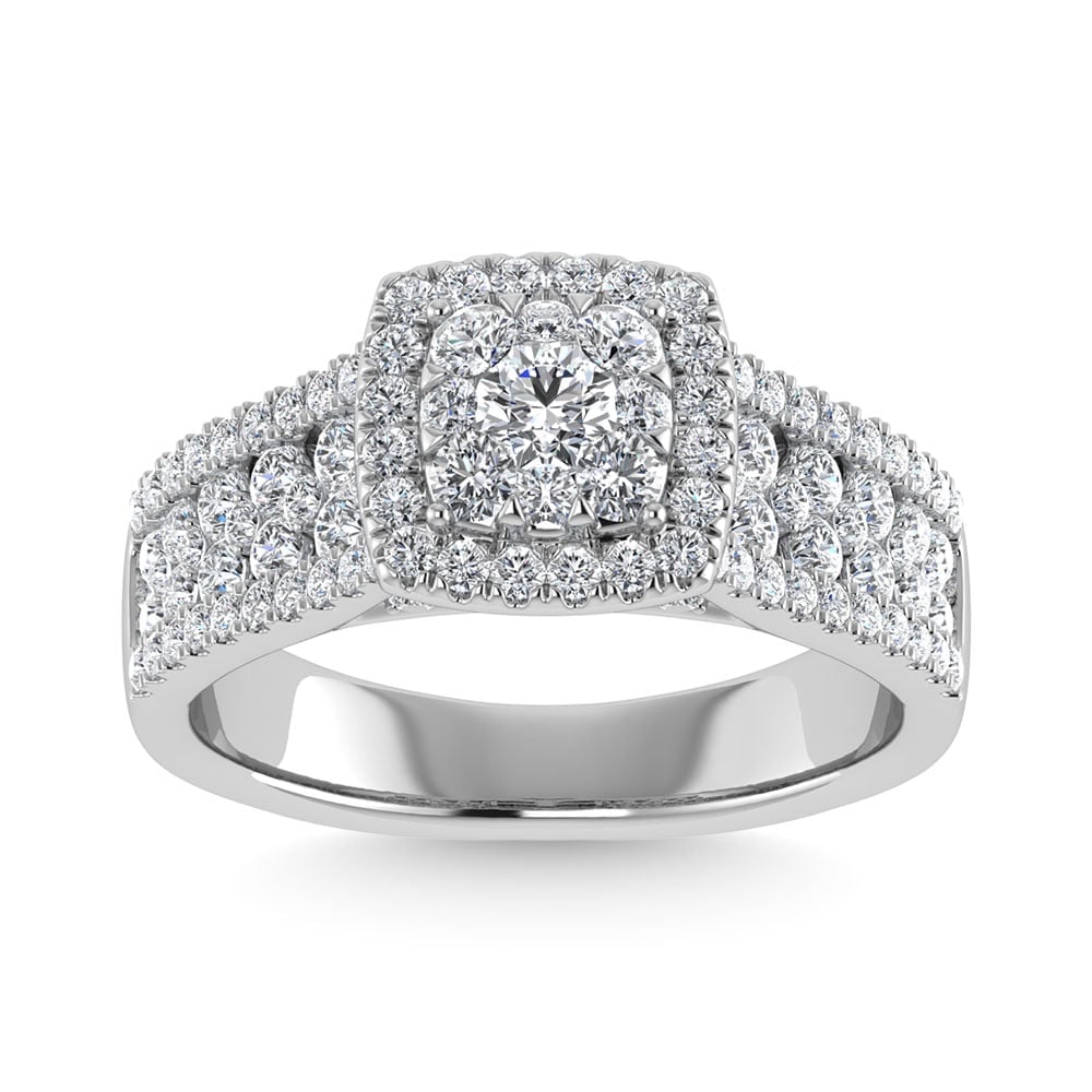 Diamond 1 1/4 Ct.Tw. Engagement Ring in 14K White Gold: Diamond 1 1/4 Ct.Tw. Engagement Ring in 14K White Gold 14k White Gold Stone Color: G-h Stone Clarity: Si2 Each ring is presented in standard size 6.5. Complimentary resizing is available between
