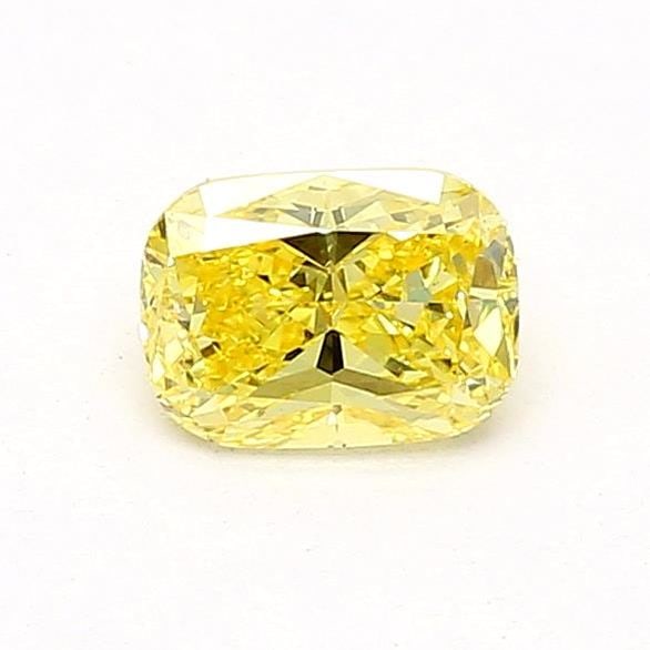 Loose Diamond - CUSHION BRILLIANT 0.61ct Fancy Vivid Yellow VS1: Loose Diamond - CUSHION BRILLIANT 0.61ct Fancy Vivid Yellow VS1 Source: This is a real non-mined Diamond that has been grown in a lab Shape: CUSHION BRILLIANT Carats: 0.61 Color: Fancy Vivid Yellow Ce