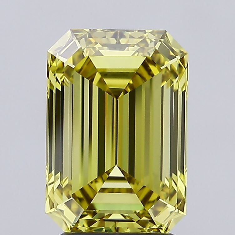 Loose Diamond - EMERALD 3.04ct Fancy Vivid Yellow VVS2: Loose Diamond - EMERALD 3.04ct Fancy Vivid Yellow VVS2 Source: This is a real non-mined Diamond that has been grown in a lab Shape: EMERALD Carats: 3.04 Color: Fancy Vivid Yellow Certification: IGI Vi