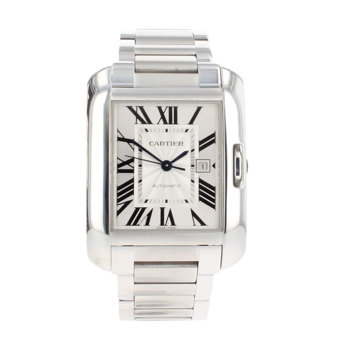 Ref 3511 Cartier Tank Stainless Steel 37mm Silver Face Watch (1 of 4)