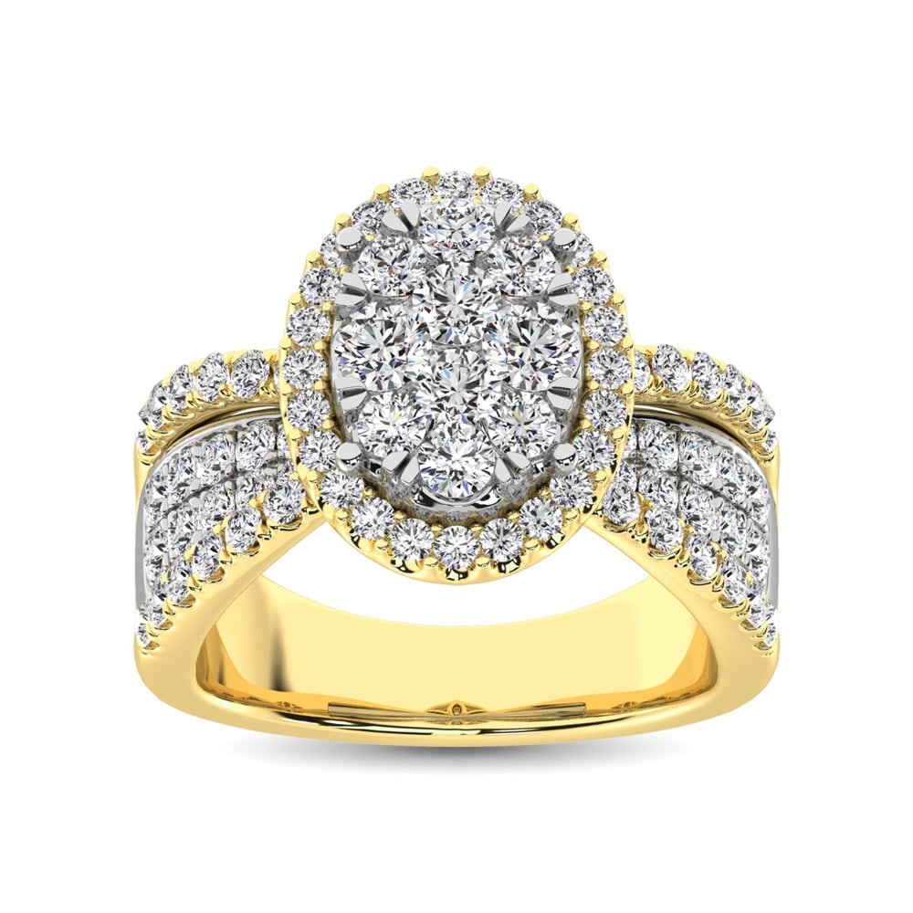 Diamond 1 Ct.Tw. Engagement Ring in 14K Two Tone Gold: Diamond 1 Ct.Tw. Engagement Ring in 14K Two Tone Gold 14k Two Tone Stone Color: G-h Stone Clarity: I1 Each ring is presented in standard size 6.5. Complimentary resizing is available between sizes