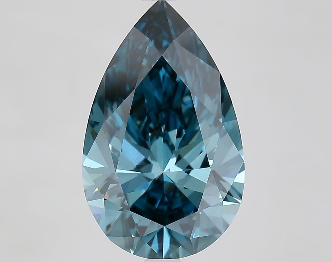 Loose Diamond - PEAR 5.01ct Fancy Vivid Blue VS1: Loose Diamond - PEAR 5.01ct Fancy Vivid Blue VS1 Source: This is a real non-mined Diamond that has been grown in a lab Shape: PEAR Carats: 5.01 Color: Fancy Vivid Blue Certification: IGI Video: