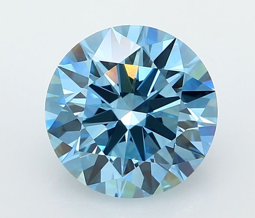 Ideal Loose Diamond - ROUND 3.0ct Fancy Vivid Blue VVS2: Ideal Loose Diamond - ROUND 3.0ct Fancy Vivid Blue VVS2 Source: This is a real non-mined Diamond that has been grown in a lab Shape: ROUND Carats: 3.0 Color: Fancy Vivid Blue Certification: IGI