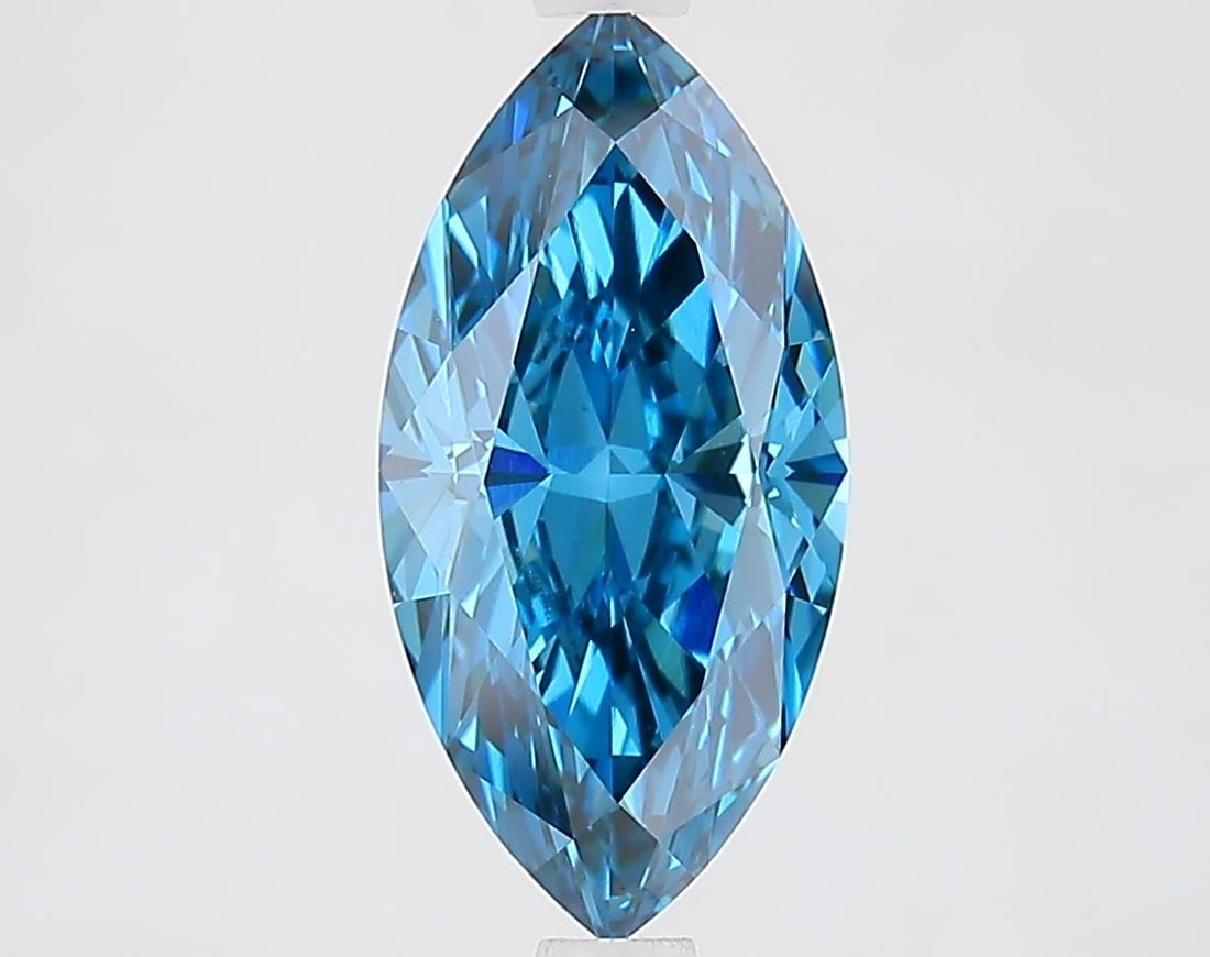 Loose Diamond - MARQUISE 2.06ct Fancy Vivid Blue VS1: Loose Diamond - MARQUISE 2.06ct Fancy Vivid Blue VS1 Source: This is a real non-mined Diamond that has been grown in a lab Shape: MARQUISE Carats: 2.06 Color: Fancy Vivid Blue Certification: IGI Video