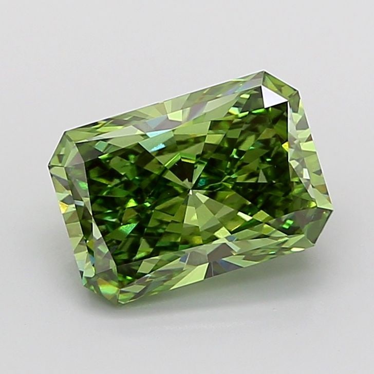 Loose Diamond - RADIANT 5.03ct Fancy Vivid Green VS1: Loose Diamond - RADIANT 5.03ct Fancy Vivid Green VS1 Source: This is a real non-mined Diamond that has been grown in a lab Shape: RADIANT Carats: 5.03 Color: Fancy Vivid Green Certification: IGI Video