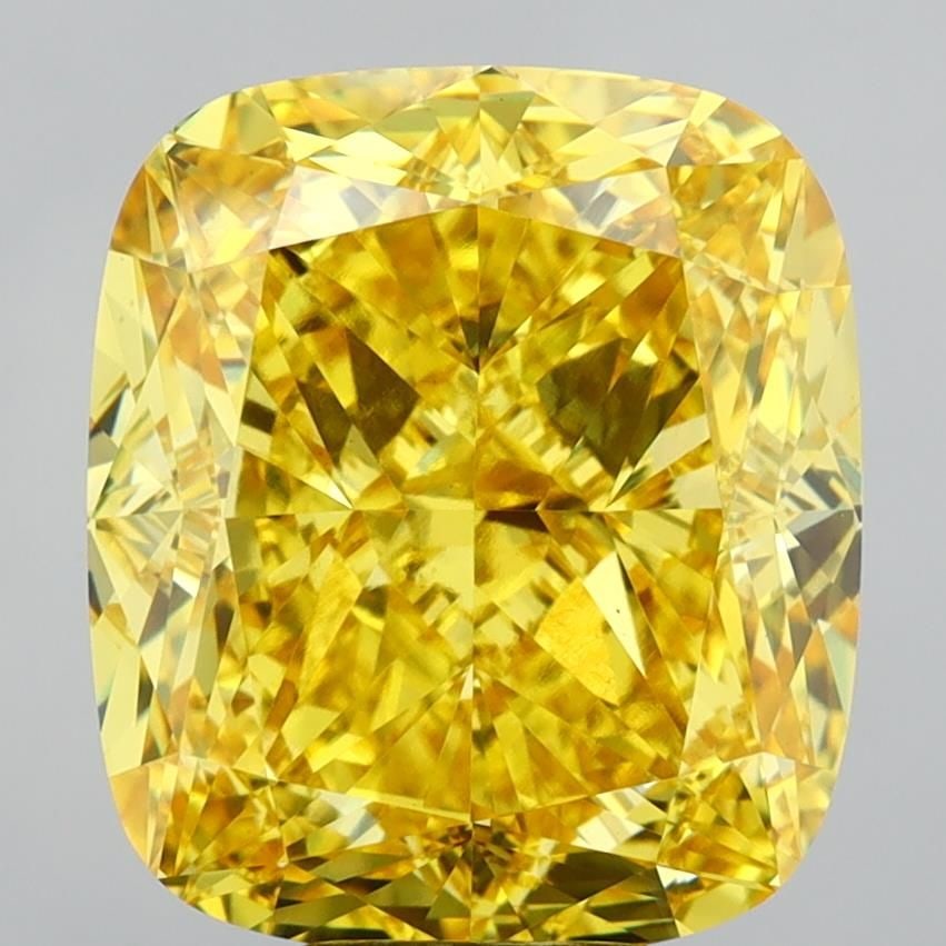 Loose Diamond - CUSHION MODIFIED 10.61ct Fancy Vivid Yellow VVS2: Loose Diamond - CUSHION MODIFIED 10.61ct Fancy Vivid Yellow VVS2 Source: This is a real non-mined Diamond that has been grown in a lab Shape: CUSHION MODIFIED Carats: 10.61 Color: Fancy Vivid Yellow