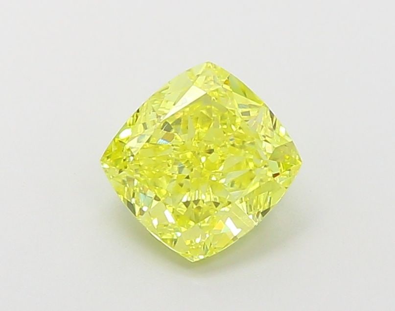 Loose Diamond - CUSHION MODIFIED 1.54ct Fancy Vivid Yellow VS1: Loose Diamond - CUSHION MODIFIED 1.54ct Fancy Vivid Yellow VS1 Source: This is a real non-mined Diamond that has been grown in a lab Shape: CUSHION MODIFIED Carats: 1.54 Color: Fancy Vivid Yellow Cert