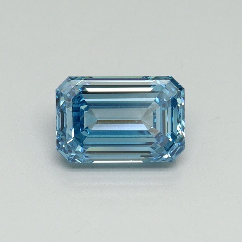 Loose Diamond - EMERALD 1.06ct Fancy Vivid Blue VVS1: Loose Diamond - EMERALD 1.06ct Fancy Vivid Blue VVS1 Source: This is a real non-mined Diamond that has been grown in a lab Shape: EMERALD Carats: 1.06 Color: Fancy Vivid Blue Certification: IGI Video: