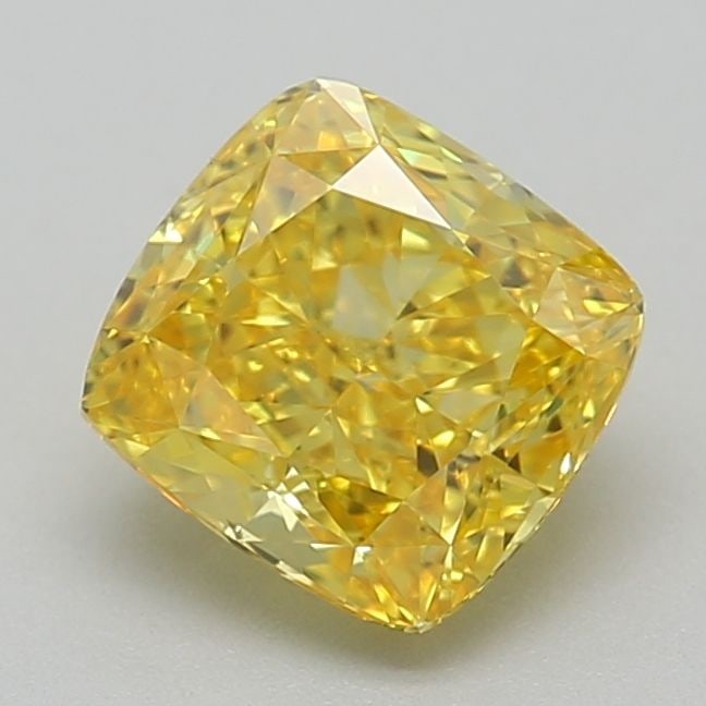 Loose Diamond - CUSHION MODIFIED 0.92ct Fancy Vivid Yellow VVS1: Loose Diamond - CUSHION MODIFIED 0.92ct Fancy Vivid Yellow VVS1 Source: This is a real non-mined Diamond that has been grown in a lab Shape: CUSHION MODIFIED Carats: 0.92 Color: Fancy Vivid Yellow