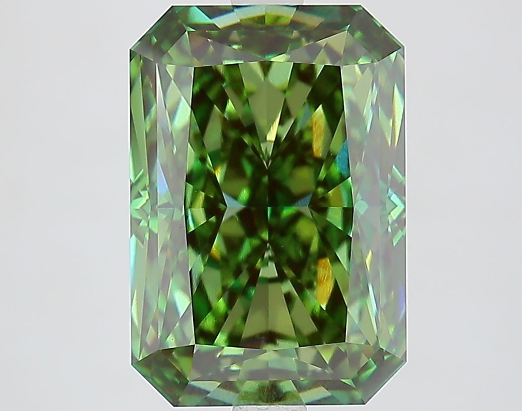 Loose Diamond - RADIANT 5.08ct Fancy Vivid Green VS1: Loose Diamond - RADIANT 5.08ct Fancy Vivid Green VS1 Source: This is a real non-mined Diamond that has been grown in a lab Shape: RADIANT Carats: 5.08 Color: Fancy Vivid Green Certification: IGI Video