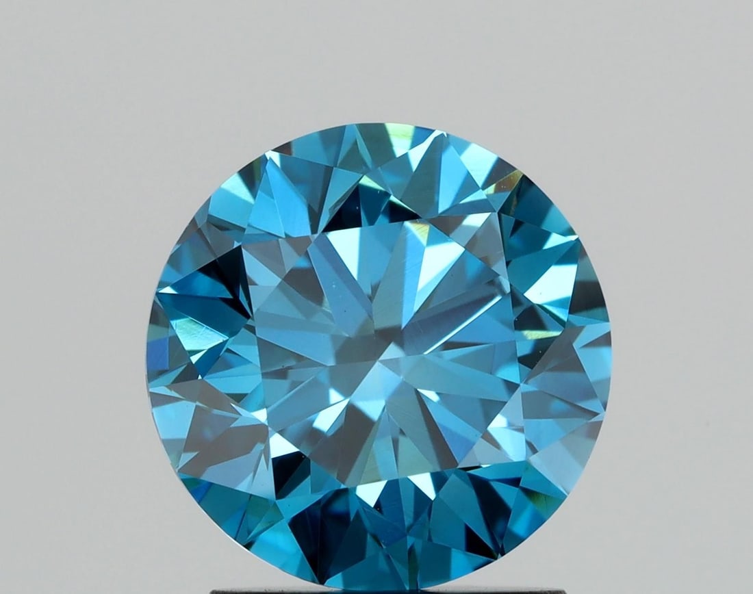 Loose Diamond - ROUND 1.81ct Fancy Blue VS1: Loose Diamond - ROUND 1.81ct Fancy Blue VS1 Source: This is a real non-mined Diamond that has been grown in a lab Shape: ROUND Carats: 1.81 Color: Fancy Blue Certification: NONE Video: