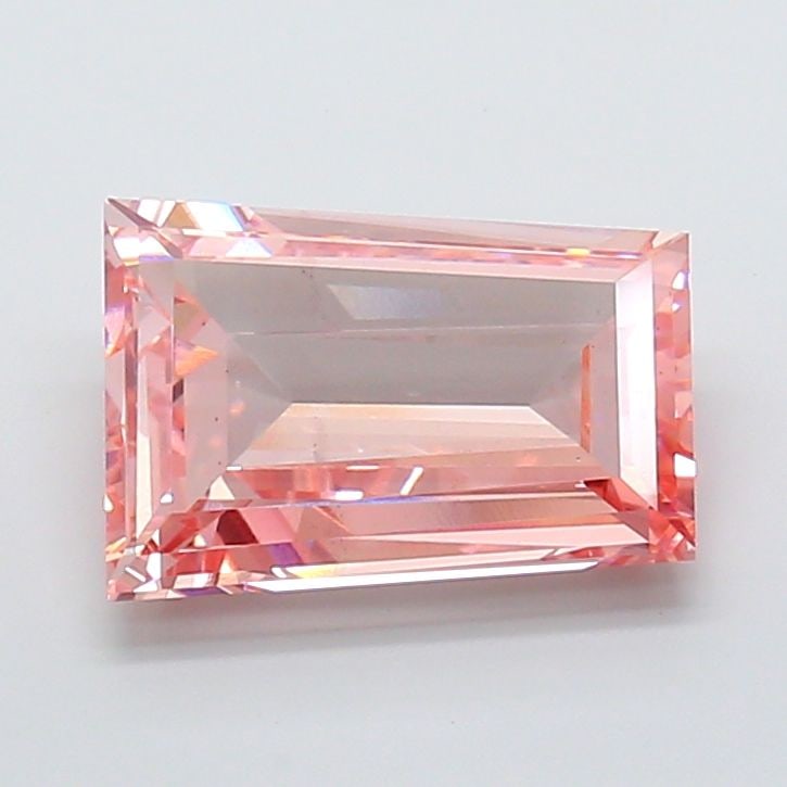 Loose Diamond - TAPERED BAGUETTE 6.52ct Fancy Intense Pink VS2: Loose Diamond - TAPERED BAGUETTE 6.52ct Fancy Intense Pink VS2 Source: This is a real non-mined Diamond that has been grown in a lab Shape: TAPERED BAGUETTE Carats: 6.52 Color: Fancy Intense Pink Cert