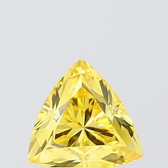 Loose Diamond - TRIANGULAR 1.07ct Fancy Vivid Yellow VS1: Loose Diamond - TRIANGULAR 1.07ct Fancy Vivid Yellow VS1 Source: This is a real non-mined Diamond that has been grown in a lab Shape: TRIANGULAR Carats: 1.07 Color: Fancy Vivid Yellow Certification: I